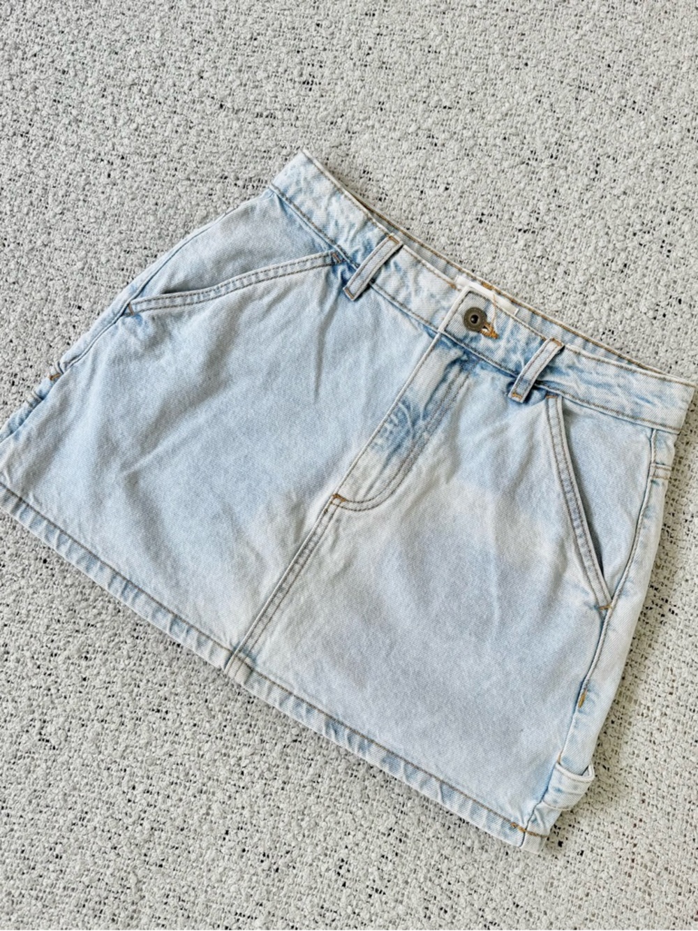 Cotton On Light Blue Cargo Denim Mini Skirt Size 4